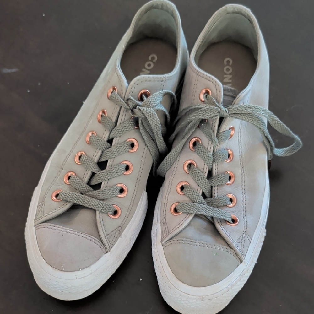 Converse Women's Sneakers in Olive Green with Copper Accents